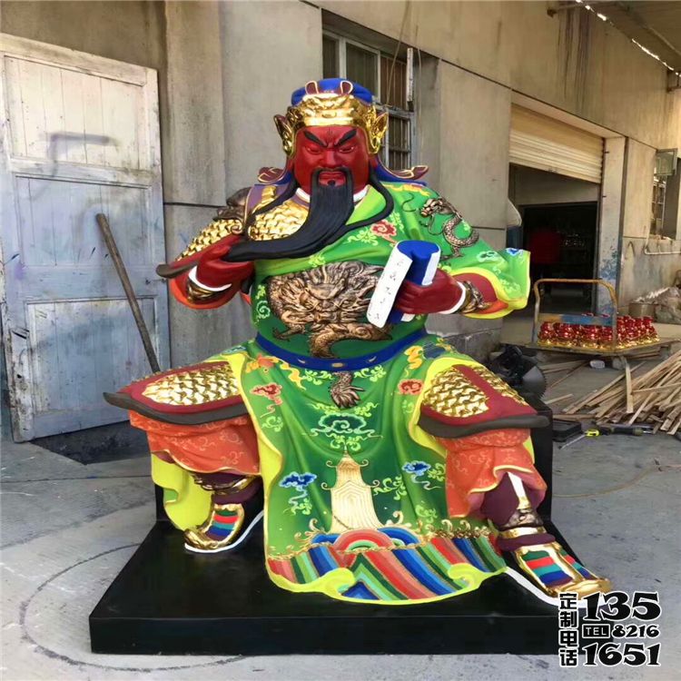 寺廟大型景觀(guān)玻璃鋼彩繪關(guān)公雕塑 寺廟大型景觀(guān)玻璃鋼彩繪關(guān)公雕塑